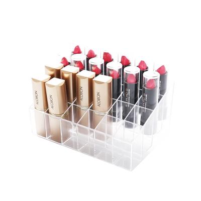 China Makeup Lipstick Stored Acrylic Clear Cosmetic Organizer | Plastic Cube Makeup Storage Display Box for sale