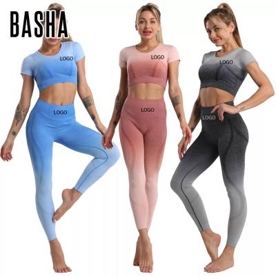 China BASHAsports Breathable Hot Selling Leggings 2 Piece High Waist Women Gym Gaiters Women Gym Shorts Casual Equipment for sale