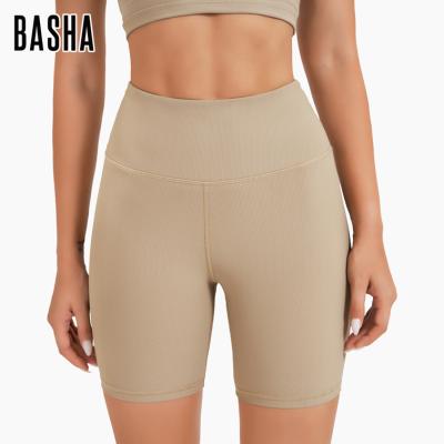 China BASHAsports Breathable 2022 New Yoga Pants Striped Sports Yoga Shorts Breathable Elastic Thin Outdoor Sports Hip-Rising Workout Pants for sale