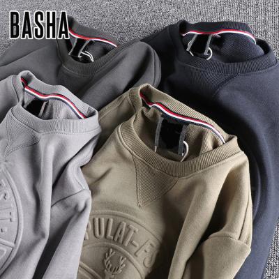 China Breathable High Quality BASHAsports Drop Shoulder Oversized Sweatshirt Custom Embossed Plain3d Brand Logo Custom Sweatshirt for sale