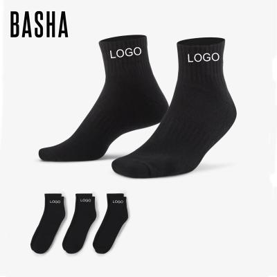 China BASHAsports Logo White Women Cushion Mens Breathable Custom Crew Socks for sale