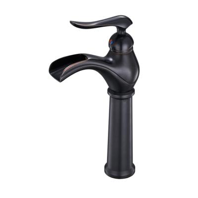 China Contemporary Black Vessel Sink Faucet Single Tall Basin Mixer Tap Bathroom Vanity Faucet Vessel Sink Faucet for sale