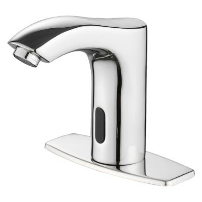 China Chrome Single Faucet Sensor Sense Taps BWE Hole Touchless Water Faucet Automatic Commercial Smart Bathroom Faucet for sale