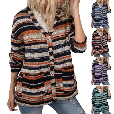 China 2022 QUICK DRY Autumn/Winter V-Neckline Knit Button Cardigan Sweater Pocket Sleeve Tops Along for sale