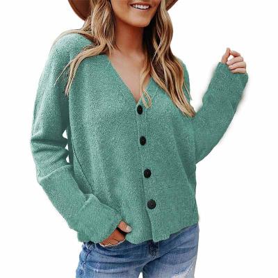 China 2022 new Anti-wrinkle autumn and winter pure color long sleeve woolen cardigan button knitted coat for sale