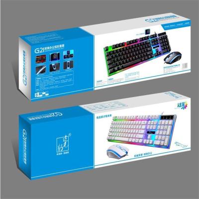 China Anti-ghosting Keyboard Keyboard Mouse Set LED Rainbow Color Backlight Gaming USB Wired Keyboard Mouse Set Gamer Keyboard for sale