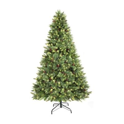 China Christmas& Halloween& home & Wedding& Holiday 6ft Premium Artificial Hinged Pre-Bed Christmas Pine With Multicolor Lights for sale