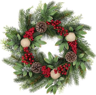 China Wedding Party Garden Decor Artificial Christmas Wreath For Front Door Decoration for sale