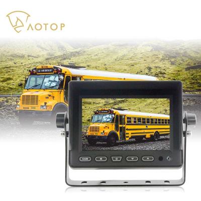 China RGB 5 Inch 3Ways HD Video Signal School Bus Rear View Left Right Security Zone Blind AHD PAL NTSC Control System Reversing Monitor for sale