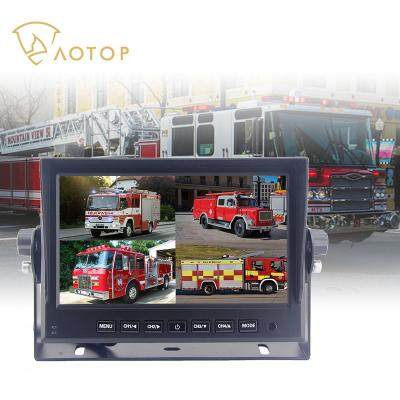 China RGB 7Inch HD 1024*600 Car Quad View Show 12V 24V Truck Monitor 4 Ways AHD Video Input DVR Reverse Car Recording Monitor For Truck for sale