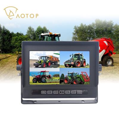 China Aotop RGB Waterproof Agricultural Machinery Monitor IP68 7 Inch Rear View 4Ch AHD Video Input Monitor for Agricultural Construction for sale