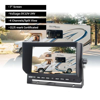 China RGB Aotop 7 Inch Truck All Around Blind Spot Security Monitoring 4 Ways Camera Rear View Monitor Quad Reverse Monitor For Truck for sale