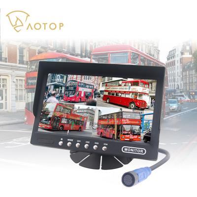 China BUS HD 4 Ways Area Image Monitor DVR Realtime Reversing Drive Signal RGB View Monitor 7 Inch AHD Blind Big Back Button for sale