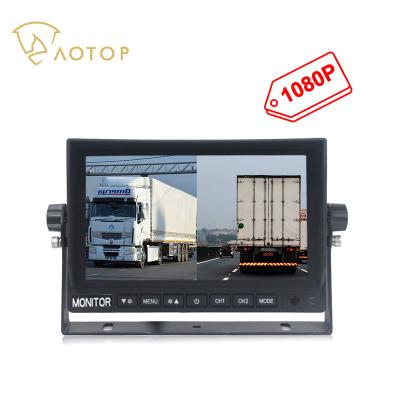 China Dual View 2Ways RGB Video Signal Truck Rear Side Split View Monitor Blind Spot Rear View Safety Control Reversing Lane Display for sale