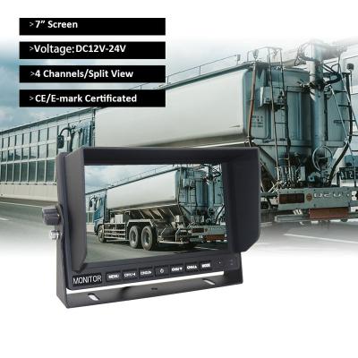 China Rear View 4 Ways RGB 7Inch 800*480 Quad Monitor Image Display Backup Reverse Video Surveillance Auxiliary Camera System For Truck for sale