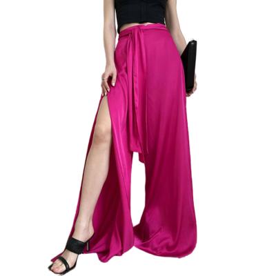 China New Anti-wrinkle Factory Wholesale Summer Loose Leg High Waist Womens Pants for sale