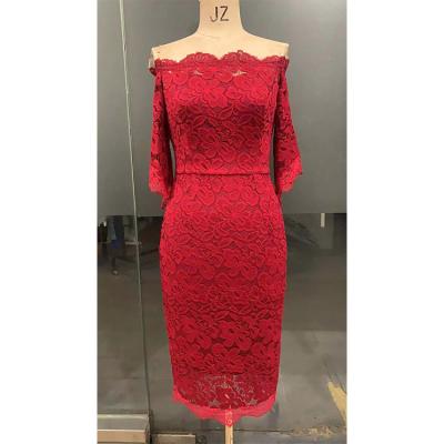 China China Breathable Promotional Products Off Shoulder Lace Mini Ladies Evening Dress Casual Dress Plus Size Dress for sale