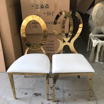 China Dining Luxury Dining Chair Gold Wedding Stainless Steel Chairs for sale