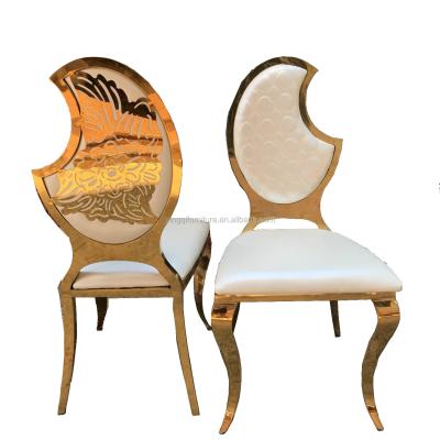 China Dining Chair Wedding Stainless Steel Gold Dining Chairs for sale