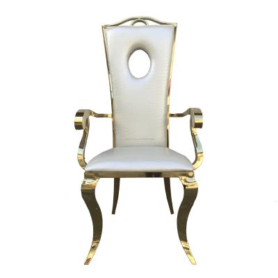 China Luxury And Fancy Luxury Wedding Armrest Stainless Steel Throne Chairs for sale