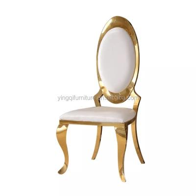 China Super Comfortable European Fashion Wedding Gold Stainless Steel Dining Chairs for sale