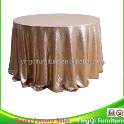 China Fancy Fancy Champagne Glitter Sequin Luxury Table Cloth for Wedding Party for sale