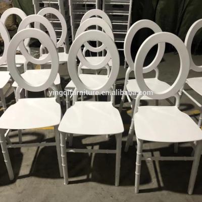 China Stackable O Shaped White Resin Wedding Chairs for sale