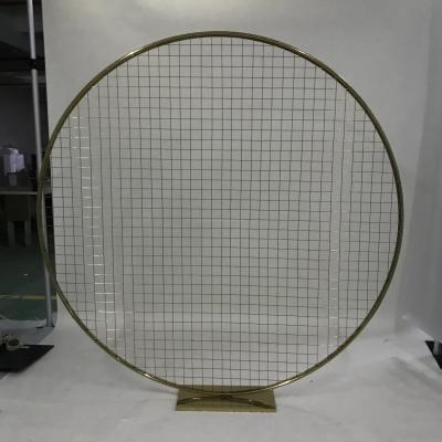 China Wedding Decoration Wedding Round Gold Mesh Balloon Stage Decoration Stand for sale