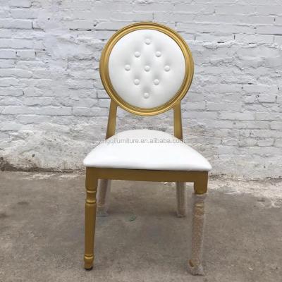 China Round Back Modern High Quality PU Leather Dining Chair for sale