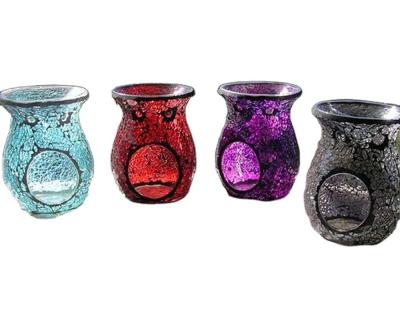 China High Quality Chinese Incense Mosaic Glass Oil Burner With OEM Colored Glass Lantern for sale