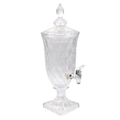 China Sustainable High Quality 1.8L Clear Beverage Dispenser Juice Glass Jar With Spindle for sale