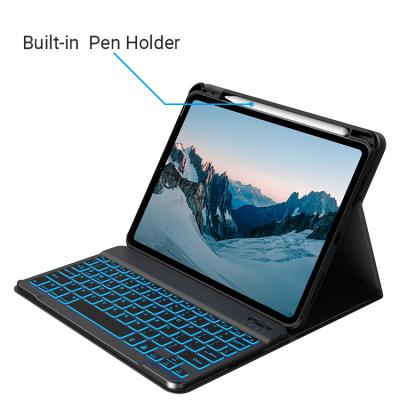 China Wireless Custom Foldable Portable 10.9 Keyboard Case With Pencil Holder For iPad Air 4th for sale