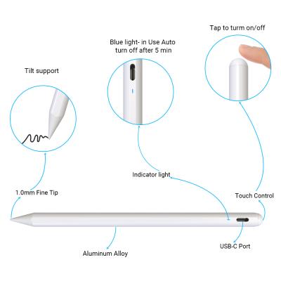 China Universal Aluminum Capacitive Pencil Touch Screen Compatibility Tablet Stylus Professional Active Drawing Pen For Tablet Apple iPad Stylus Pencil for sale