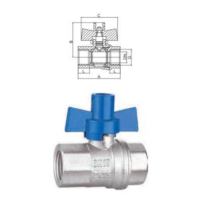 China General Factory Directly Supply Butterfly Handle Brass Ball Valve 1/2