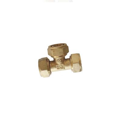 China General Fitting Brass PEX Pipe Compression Fitting Equal Tee Type for sale