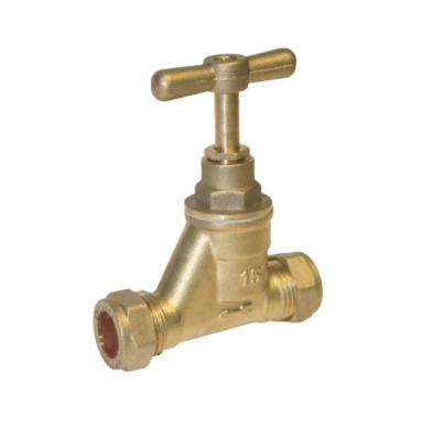 China General Brass Stop Valve Compression Ends 15mm To 28mm UK Type Brass for sale