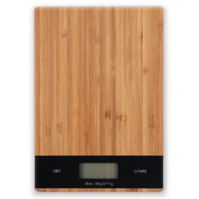 China Best Weight Kitchen Scale Wood Kitchen Scale Vintage Rectangle Kitchen Measure Sale Bamboo Compact Scale for sale