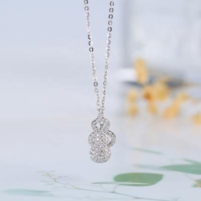 China Europe and America 925 sterling silver necklace inlaid with zircon gourd sterling silver necklace for sale