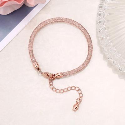 China Unisex Watch Women Bracelet DIY Crystal Hose Stainless Steel Wristband Fashion Jewelry Bracelet 2021 Europe and America for sale