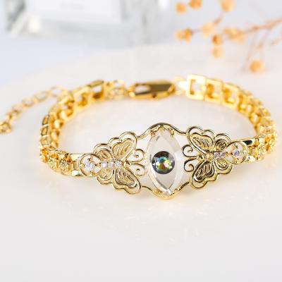 China Other Diamond Eye Bracelet Women Eye Bracelet 2021 Fashion Jewelry Stainless Steel Gold Plated Color for sale