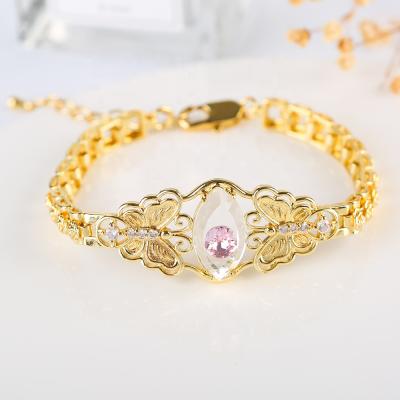 China TRENDY Eye Bracelet 2021 Fashion Jewelry Gold Plated Diamond Eye Bangle Women Color Bracelet for sale