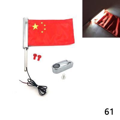 China General Purpose Motorcycles Chrome Plated Bracket Antenna Type Led Flag Suitable For Honda Gold Wing gl1800 BMW Harley Gliding Yamaha Indian for sale