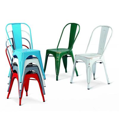 China Contemporary Wholesale Stackable Industrial Bar Stool Metal Dining Chairs For Cafe for sale