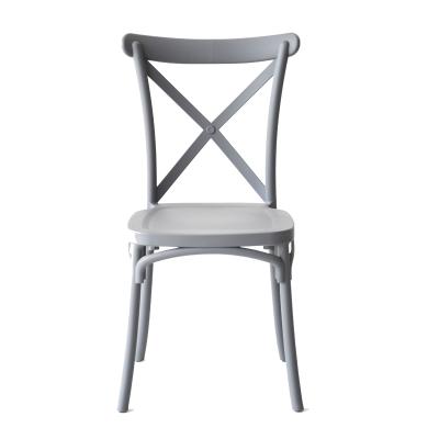 China NEW MODERN Wholesale Modern Design Cross Back Plastic Dining Chair For Events for sale