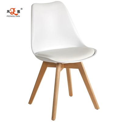 China MODERN Modern Dining Chairs Tulip Seat Polypropylene Indoor Restaurant Plastic Cafe Chair With Cushion for sale