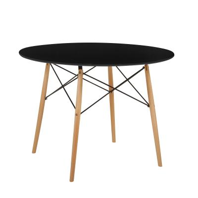 China Modern Simple Design Cheap Wooden Black Living Room Round Black Dining Table for sale