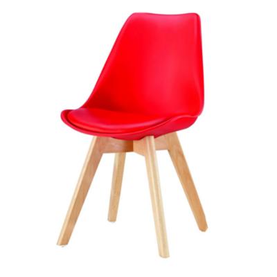 China Modern Modern Colorful Plastic With Solid Wood Leg And Sponge Cushion Chair for sale