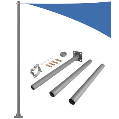 China Straight 10 FT Sun Sail Shade Post Easy to Assemble Dark Grey Heavy Duty Metal Shade Sail Pole for sale