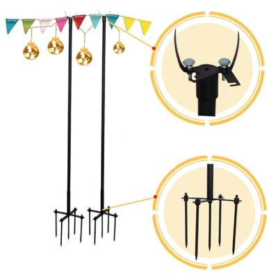 China Height Adjustable Outdoor Patio Light Poles for Hanging String Lights,Metal Backyard Garden Light Posts for Party Wedding Decorations for sale