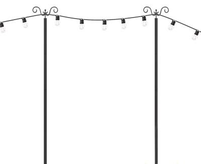 China Height Adjustable Backyard Hanging String Lights -2-Pack- Extra Sturdy Base to Prevent Bending Light Poles for sale